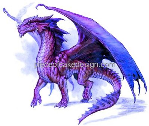 6" Round ~ Purple Majestic Dragon Birthday ~ Edible Cake/Cupcake Topper!!!