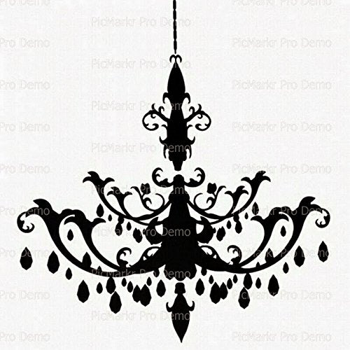 1/8 Sheet Cake - Chandelier - Edible Cake or Cupcake Topper - D9947