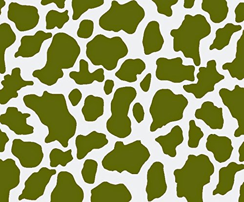 1/4 Sheet Cake - Olive Cow Print - Edible Cake or Cupcake Topper - D9734