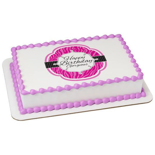 Happy Birthday Gorgeous Edible Icing Sheets- Assorted Image Cake Toppers-Frosting Sheets- Cookies- Cupcake Toppers