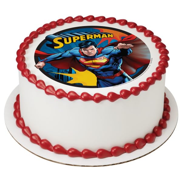 Superman Up, Up and Away PhotoCake® Edible Cake Topper Icing Image for 6 inch Round cake or larger