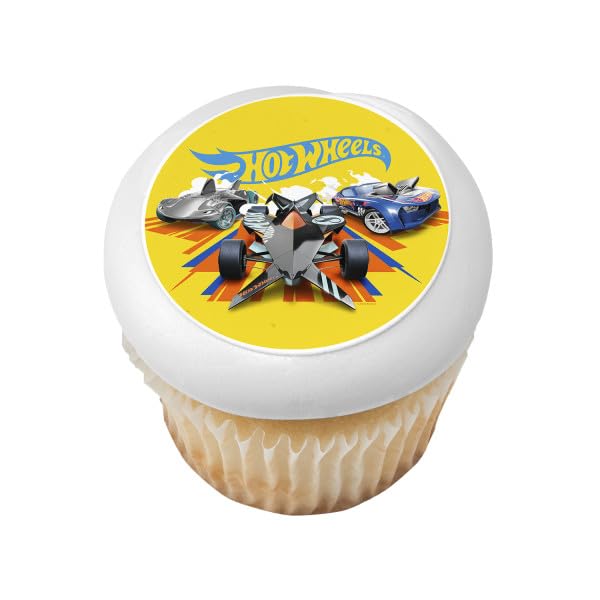 Hot Wheels Burining Rubber PhotoCake® Edible Cake Topper Icing Image,