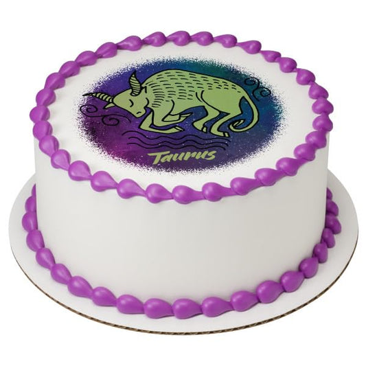 Taurus Zodiac Sign PhotoCake® Edible Cake Topper Icing Image for 6 inch Round cake or larger