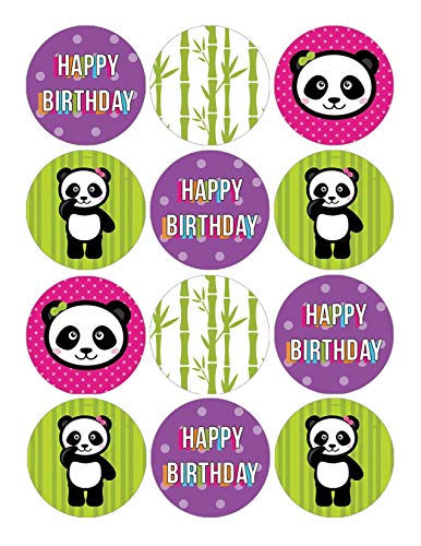 Panda Happy Birthday Collection Themed Uncut Edible on Wafer Sheet for