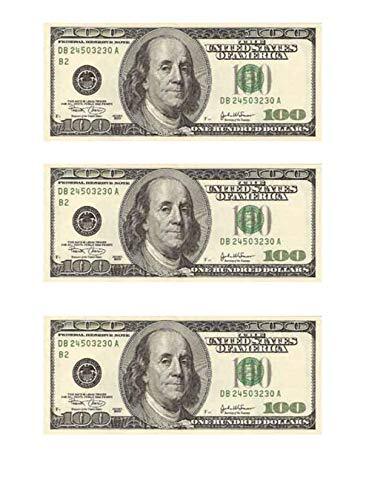 20 Uncut 100 Dollar Bill Edible Money Image on Wafer Paper for Cake, Cupcake & Cookie Decorating