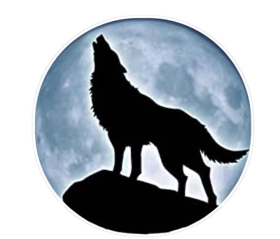 Howling Wolf Silhouette Edible Cake Topper