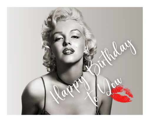 Happy Birthday To You from Marilyn with Kiss Edible Cake Topper