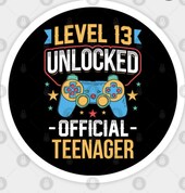 Level 13 Unlocked- Official Teenager(13th Birthday) Edible Cake Topper