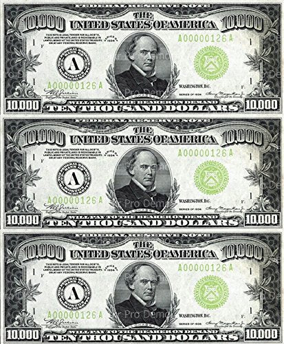 1/4 Sheet Cake - 10,000 Dollar Bills Birthday - Edible Cake or Cupcake Topper - D20384