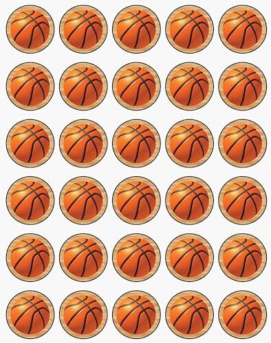 30 x Basketball Themed Edible Cupcake Toppers | Uncut on Wafer Sheet- Qty 30-1.5 each