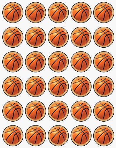 30 x Edible Cupcake Toppers Themed of Basketball Collection of Edible Cake Decorations | Uncut Edible on Wafer Sheet