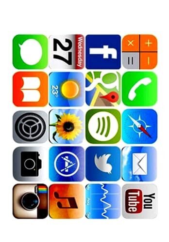 30 x IPhone App Icon Images Themed Edible Cupcake Toppers | Uncut on Wafer Sheet- Qty 30-1.5 each