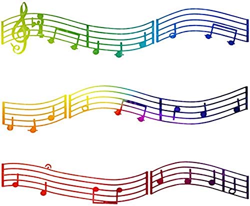 Whimsical Practicality Colorful Music Notes Icing Image Cake Border Strips 3 strips