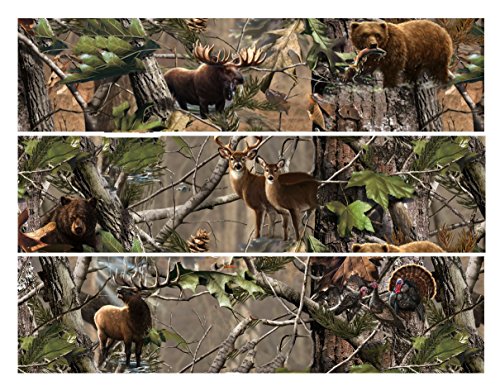 Mossy Oak Camo Hunting Deer Bear Elk Turkey Edible Icing Image Cake Border Strips (3 Strips)