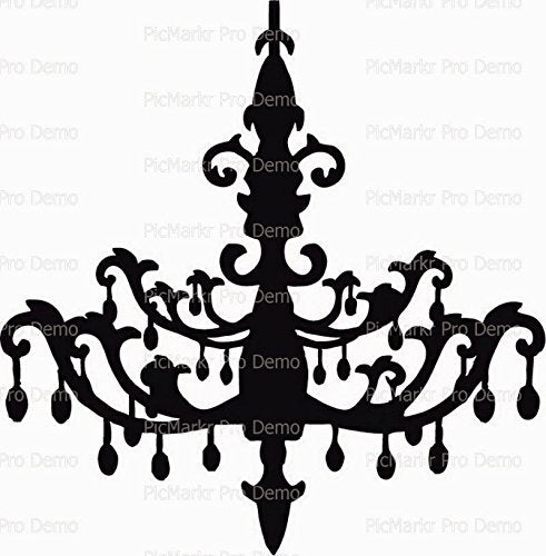 1/4 Sheet Cake - Chandelier - Edible Cake or Cupcake Topper - D9949