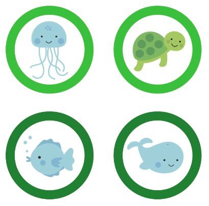 Edible Cupcake Toppers Under The Sea Animals {Green Decoration