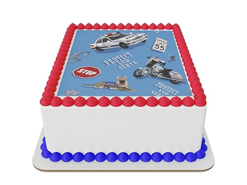 Police first responders Edible Icing Sheet cake topper for 1/4 Sheet cake or larger