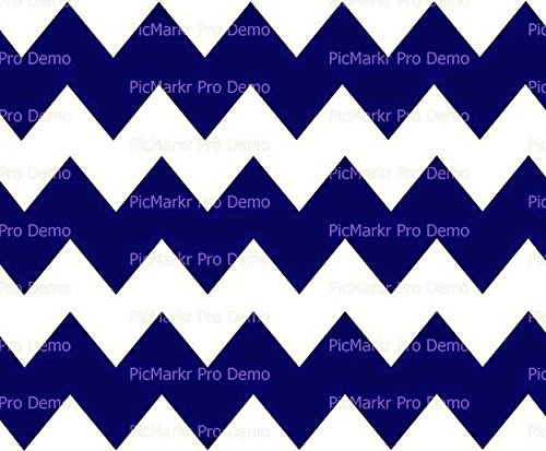 1/4 Sheet Cake - Navy Blue Large Chevron Background Birthday - Edible Cake or Cupcake Topper - D10040