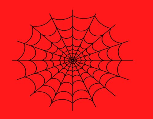 Red Halloween Spider Web Edible Cake or Cupcake Topper fits 1/4 sheet cake or larger