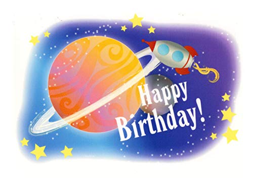 Space Birthday Edible Icing Image (1/4 Sheet)