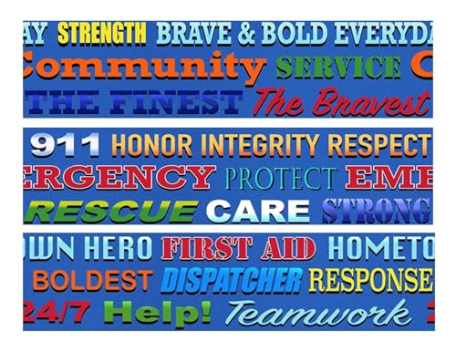 First Responder Police words cake border 3 Strips 2.5x10.5 inchs in size