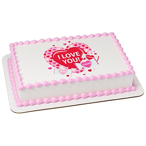 Sweet Candy Valentines PhotoCake® Edible Cake Topper Icing Image for 1/4 Sheet cake or larger