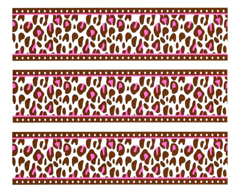 Whimsical Practicality Pink Cheetah Print Cake Border Edible Image Cake Topper