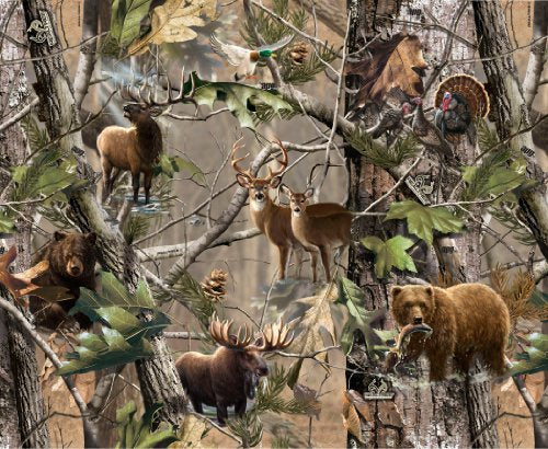 Camo Hunting Deer Bear Elk Turkey Edible Cake Topper (1/4 Sheet)