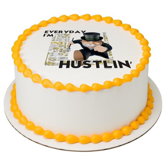 Monopoly Everyday I'm Hustlin' PhotoCake® Edible Cake Topper Icing Image for 8 inch round cake or larger