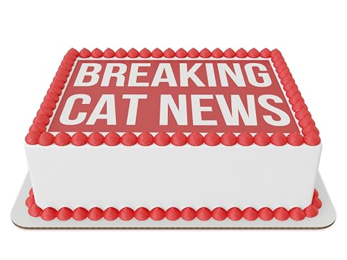 Breaking Cat News Edible Cake Topper