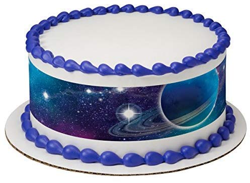 Outer Space Galaxy Solar System cake side Strips Edible Icing Image 3 strips per sheet