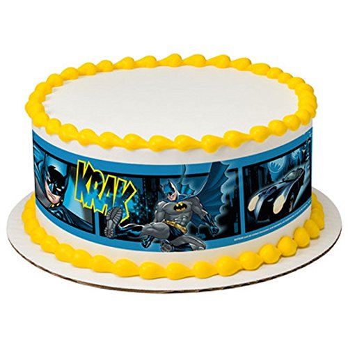 Whimsical Practiality Licensed Batman Birthday - Designer Strips - Edible Cake Side Toppers - D7443