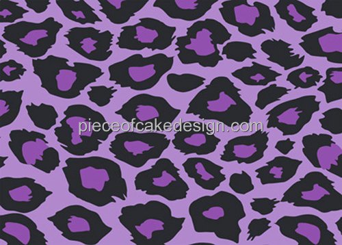 8" Round ~ Black & Purple Leopard Print Close Up Birthday ~ Edible Cake/Cupcake Topper!!!