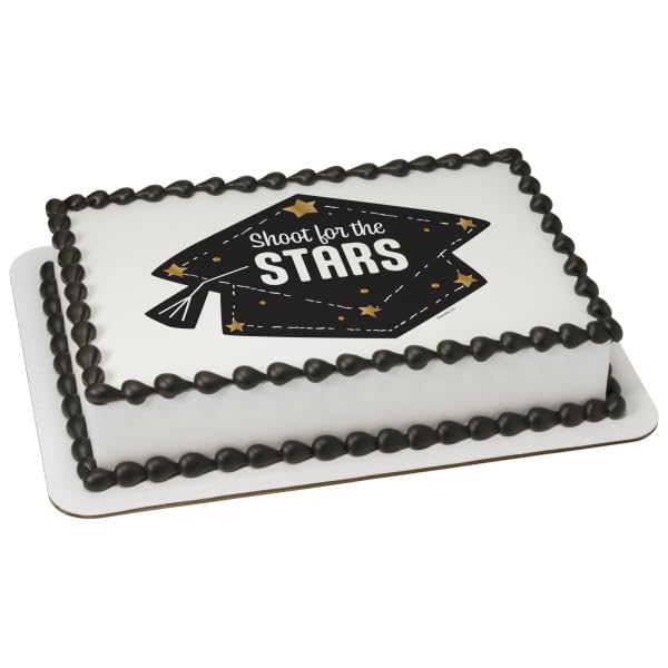 Shoot for the Stars Graduation PhotoCake® Edible Cake Topper Icing Image,