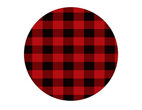 Red Plaid Birthday - Edible Cake/Cupcake Party Topper for 8 inch round cake or larger