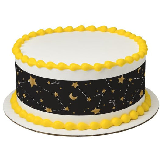 Stars, Moon graduation PhotoCake® Edible Cake Border 2.5x10 inchs