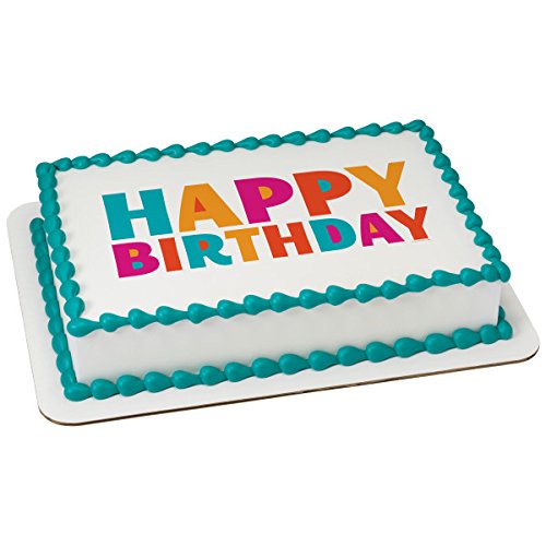 Happy Birthday Fiesta PhotoCake® Edible Cake Topper Icing Image for 8 inch round cake or larger