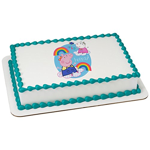 Peppa Pig Hip Hip Hooray PhotoCake® Edible Cake Topper Icing Image for 1/4 Sheet cake or larger