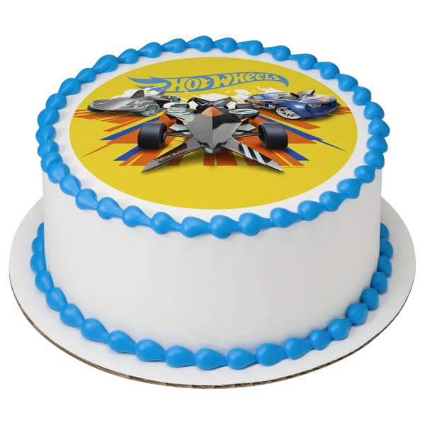 Hot Wheels Burining Rubber PhotoCake® Edible Cake Topper Icing Image,