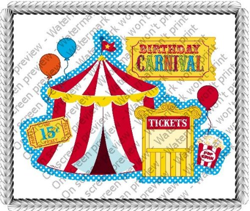 6" Round ~ Carnival Party Birthday ~ Edible Cake/Cupcake Topper!!!