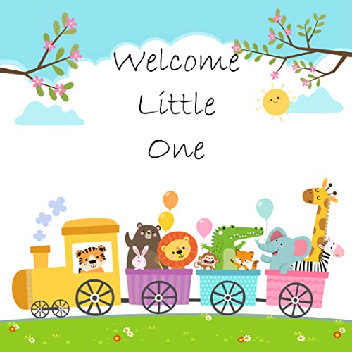 TRAIN SAFARI BABY ANIMALS Edible Cake Topper Decoration for 1/4 sheet cake or larger