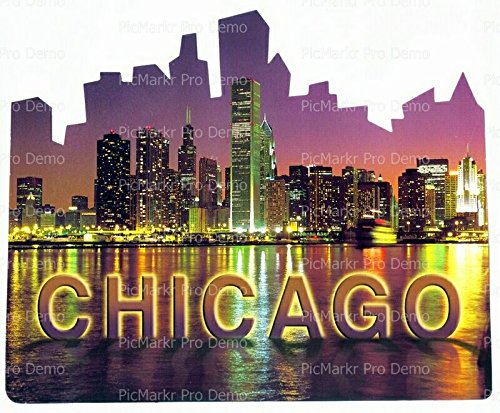 1/4 Sheet Cake - Chicago Skyline - Edible Cake or Cupcake Topper - D9535