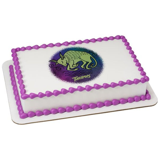 Taurus Zodiac Sign PhotoCake® Edible Cake Topper Icing Image for 1/4 Sheet cake or larger