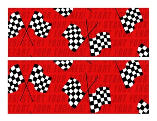 Race car finish flags cake border 3 Strips 3.5x10.5 inchs in size