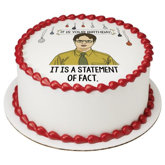 The Office Statement of Fact PhotoCake® Edible Cake Topper Icing Image for 6 inch Round cake or larger