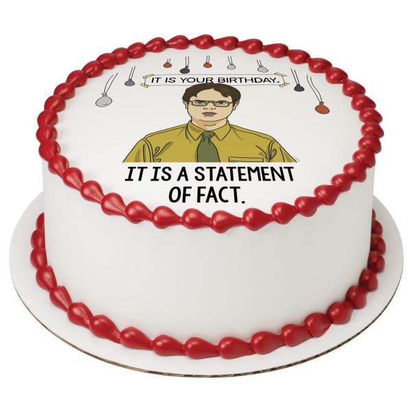 The Office Statement of Fact PhotoCake® Edible Cake Topper Icing Image for 8 inch round cake or larger