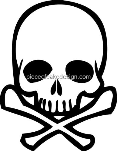 1/4 Sheet ~ Large Skull & Crossbones Birthday ~ Edible Cake/Cupcake Topper!!!