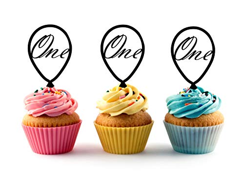 1st Birthday Acrylic Cupcake Toppers 12 pcs