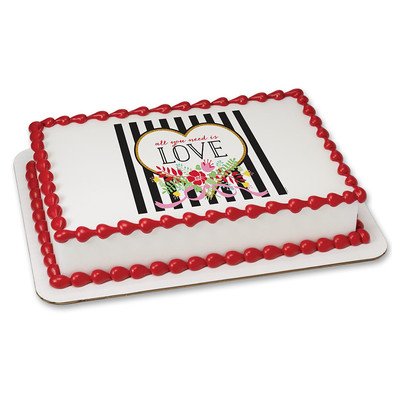 Whimsical Practicality Valentines Edible Icing Image for 8 inch round cake