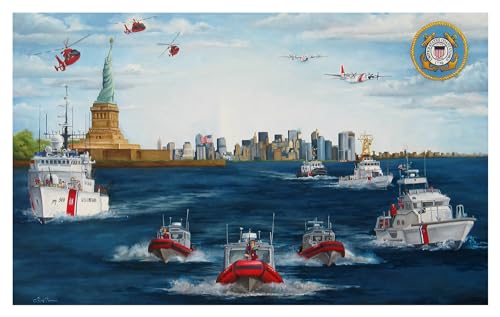 Coast Guard painting Edible Cake topper for 1/4 sheet or larger